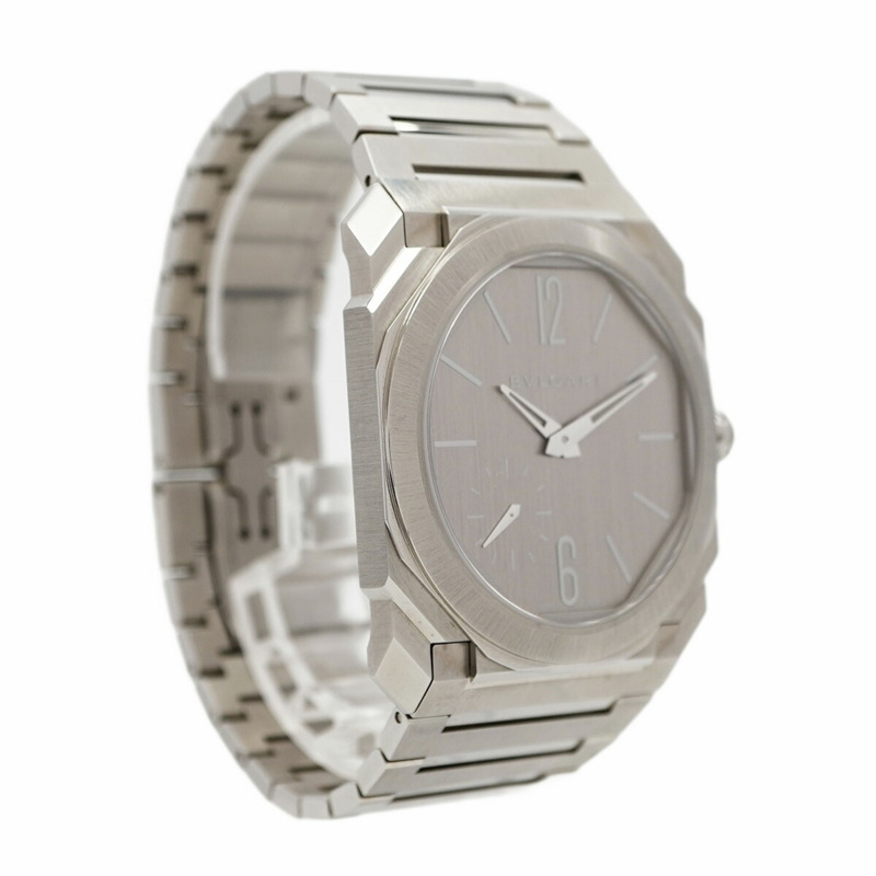 Bvlgari Octo Finissimo BGO40SXT 銀色錶盤男士手錶-3
