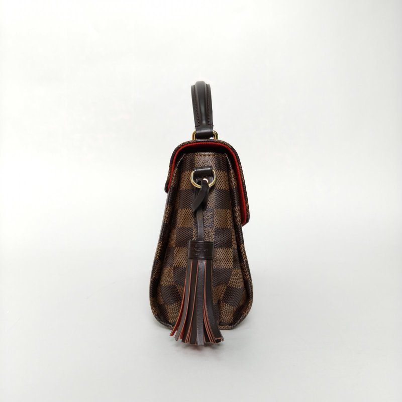 LOUIS VUITTON Croisette手柄郵差包棕色棋盤格PVC金扣2017肩背包-1