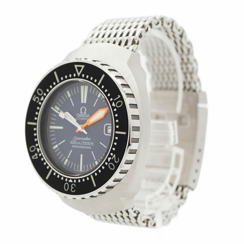 歐米茄海馬系列166.093海軍藍錶盤男士腕錶-1