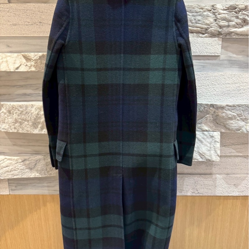 Burberry經典深藍色和綠色格紋大衣-2