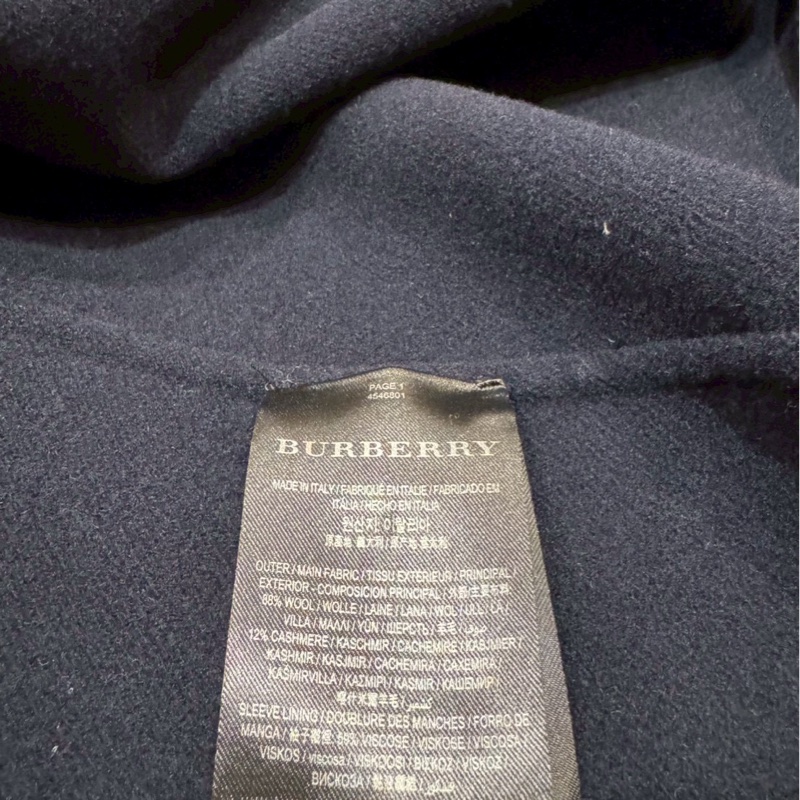 Burberry經典深藍色和綠色格紋大衣-5