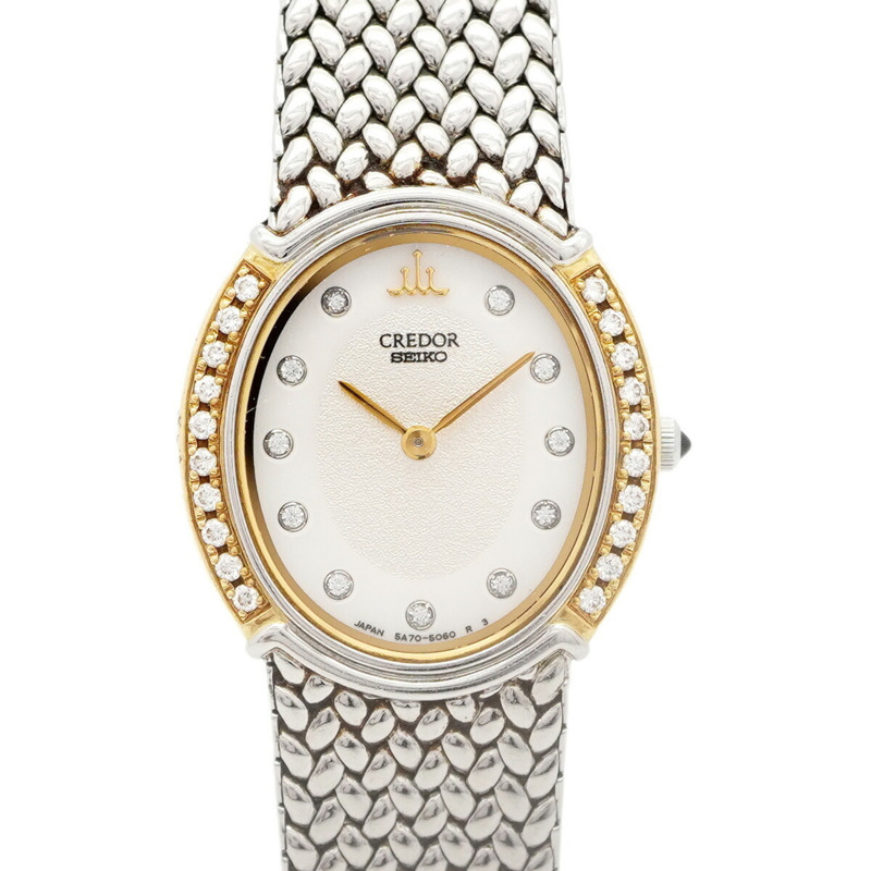 精工 Credor 5A70-3000 象牙色錶盤女士腕錶-0