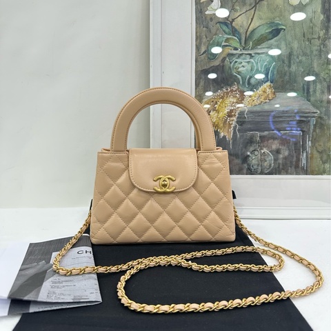Chanel 香奈兒 25C Kelly 大 奶茶色 米色，杏色，金扣 copy購證size：13*19*7