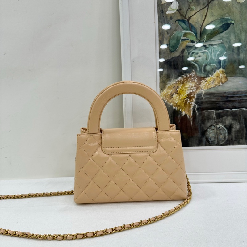 Chanel 香奈兒 25C Kelly 大號 奶茶色 米色，杏色，金扣 copy購證size：13*19*7-2