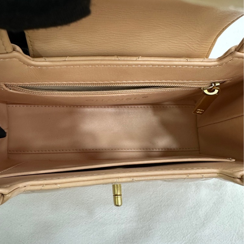 Chanel 香奈兒 25C Kelly 大號 奶茶色 米色，杏色，金扣 copy購證size：13*19*7-8