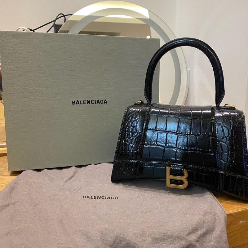 Balenciaga鱷魚紋沙漏包S號-0
