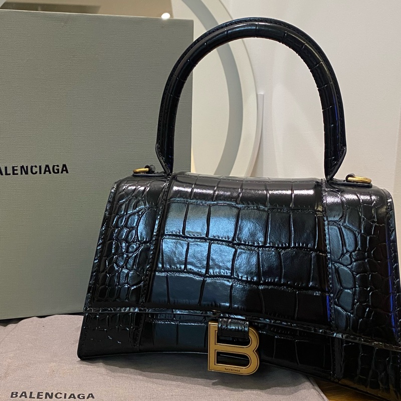 Balenciaga鱷魚紋沙漏包S號-5