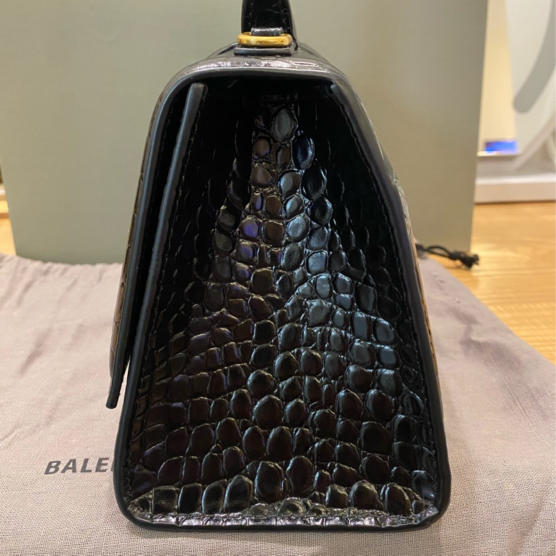 Balenciaga鱷魚紋沙漏包S號-7