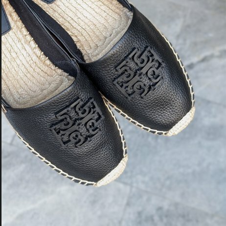 Tory Burch 全新黑色草編平底鞋(全新離櫃商品)