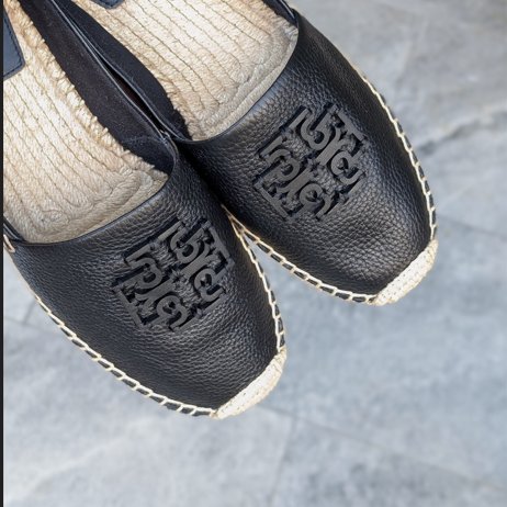 Tory Burch 全新黑色草編平底鞋(全新離櫃商品)-0