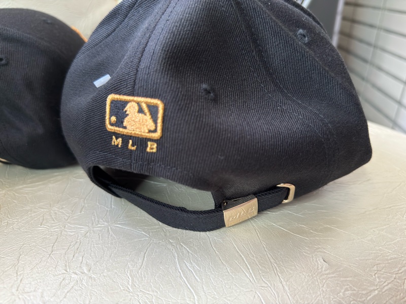 全新韓國MLB黑色金色刺繡棒球帽硬頂 NY LA 紐約洋基隊鴨舌帽洛杉磯道奇隊 Yankees 遮陽帽 老帽-2