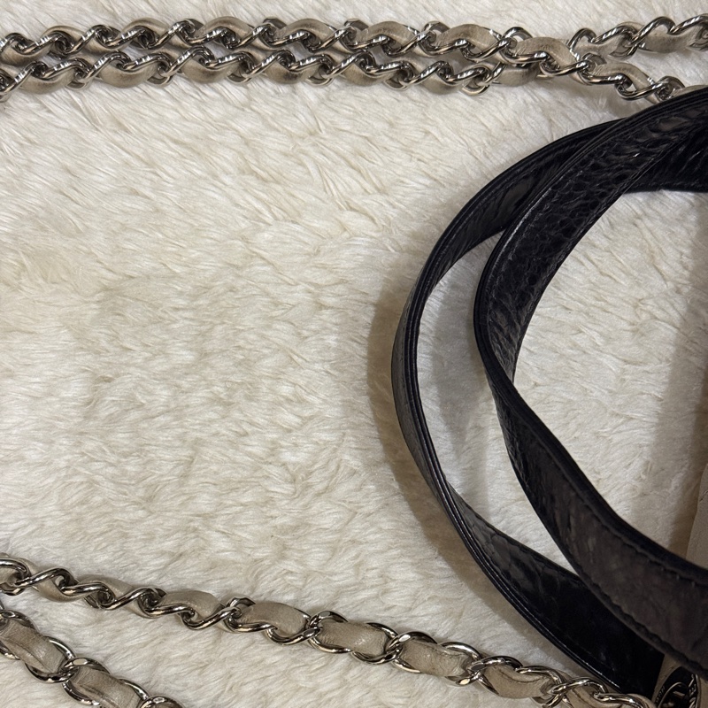 找不到的超級甜價CHANEL 香奈兒 蠟光牛皮 黑色肩背 手提 托特包 通勤包 上班包 媽媽包-7