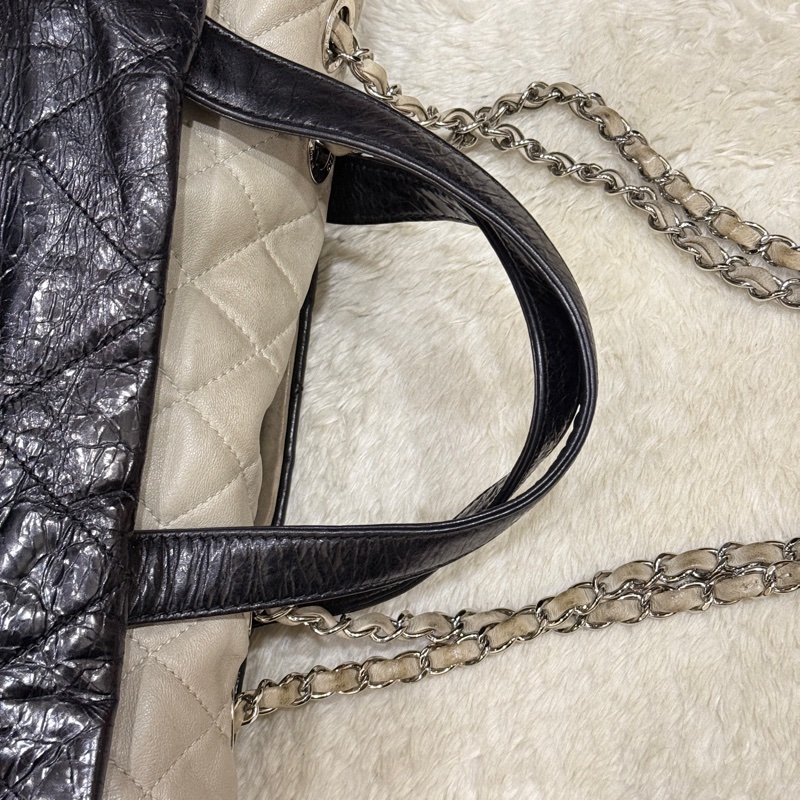 找不到的超級甜價CHANEL 香奈兒 蠟光牛皮 黑色肩背 手提 托特包 通勤包 上班包 媽媽包-42