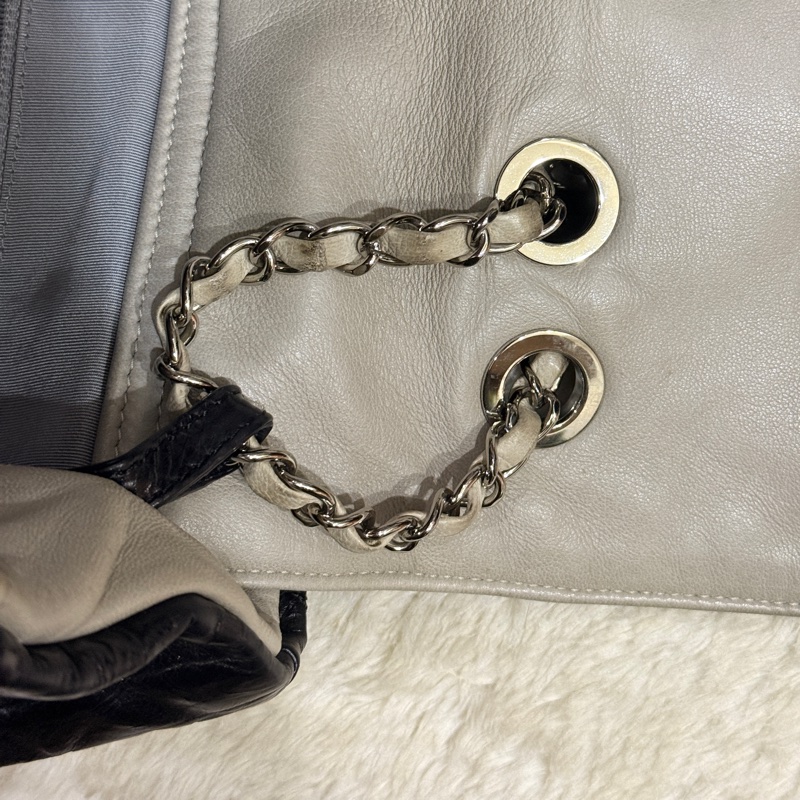 找不到的超級甜價CHANEL 香奈兒 蠟光牛皮 黑色肩背 手提 托特包 通勤包 上班包 媽媽包-46