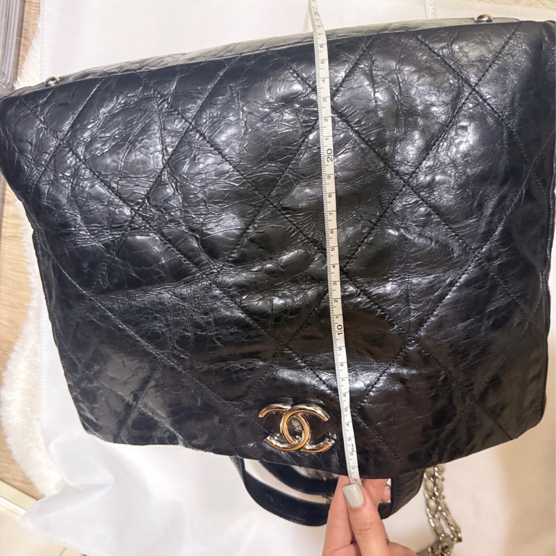 找不到的超級甜價CHANEL 香奈兒 蠟光牛皮 黑色肩背 手提 托特包 通勤包 上班包 媽媽包-10