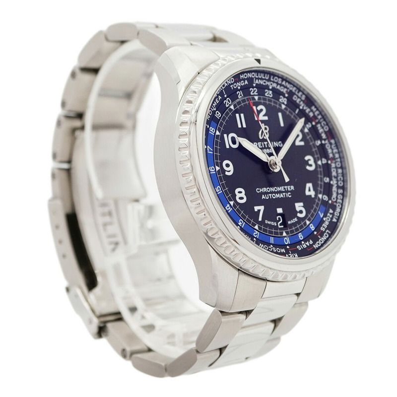 百年靈飛行員8型AB3521黑色錶盤男士腕錶-3