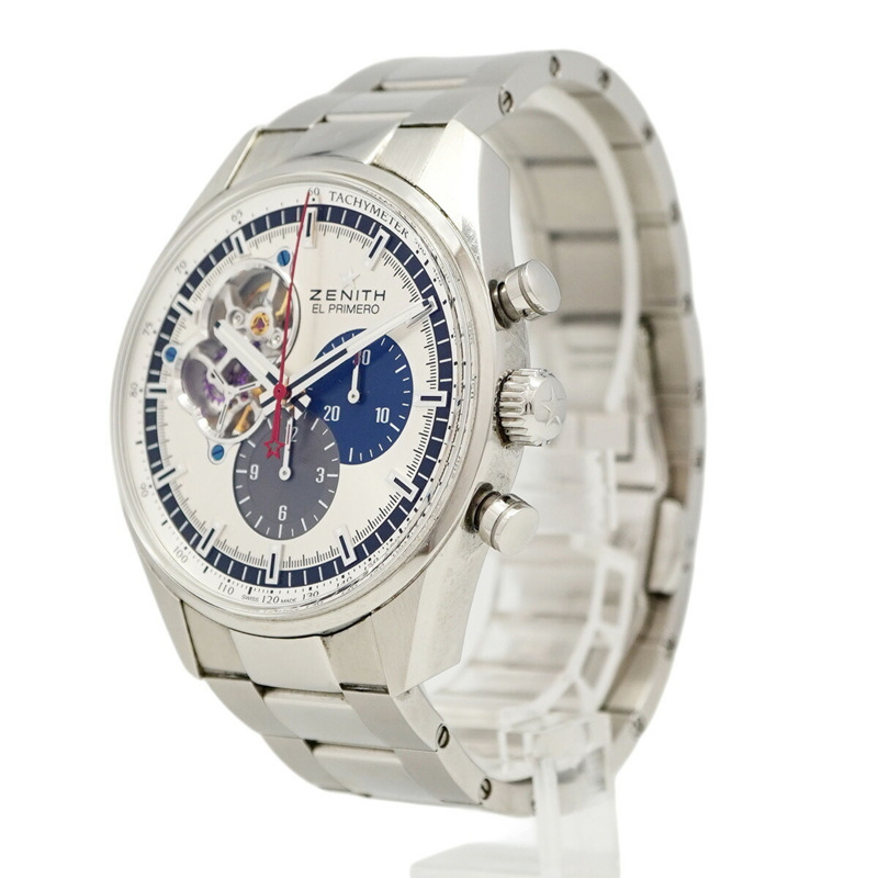 真力時 Chronomaster 03.2040.4061 銀色鏤空錶盤男士腕錶-2