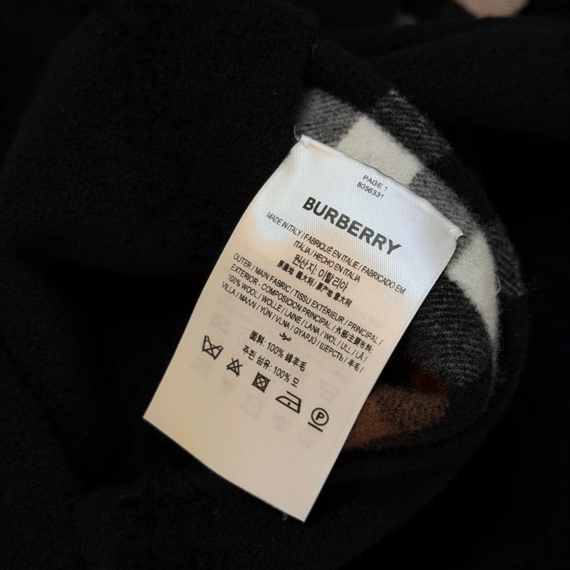 BURBERRY英國雙面樺木棕色格紋羊毛大衣UK4-15