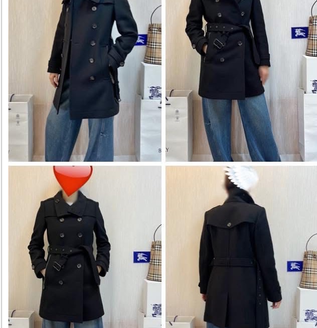 BURBERRY英國黑色羊毛大衣UK6-1