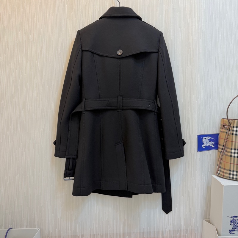 BURBERRY英國黑色羊毛大衣UK6-3