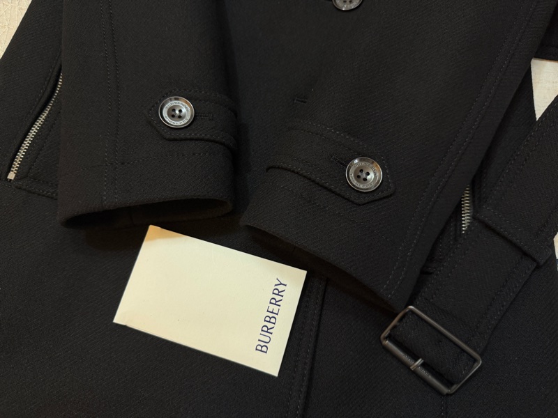 BURBERRY英國黑色羊毛大衣UK6-4