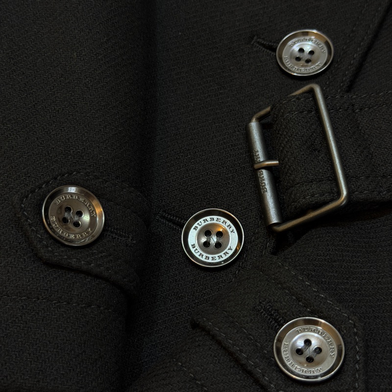 BURBERRY英國黑色羊毛大衣UK6-5