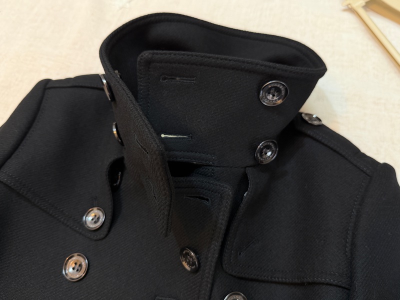 BURBERRY英國黑色羊毛大衣UK6-7