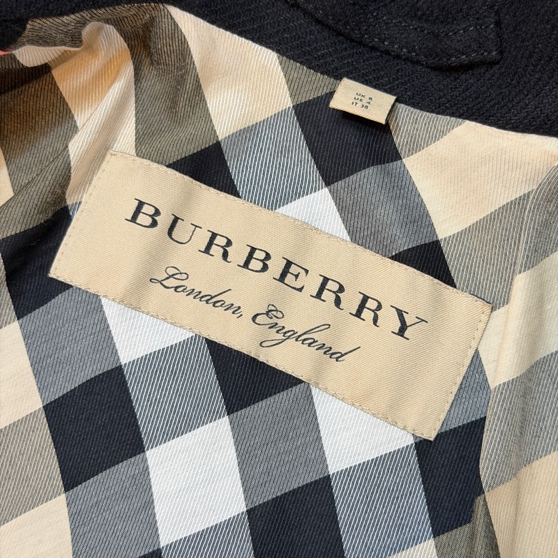 BURBERRY英國黑色羊毛大衣UK6-11