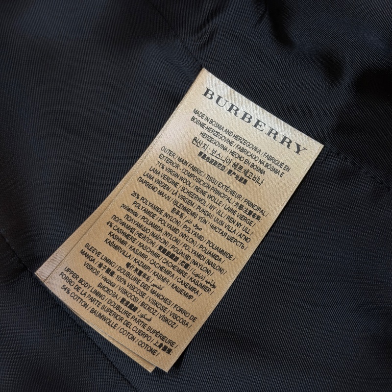 BURBERRY英國黑色羊毛大衣UK6-12