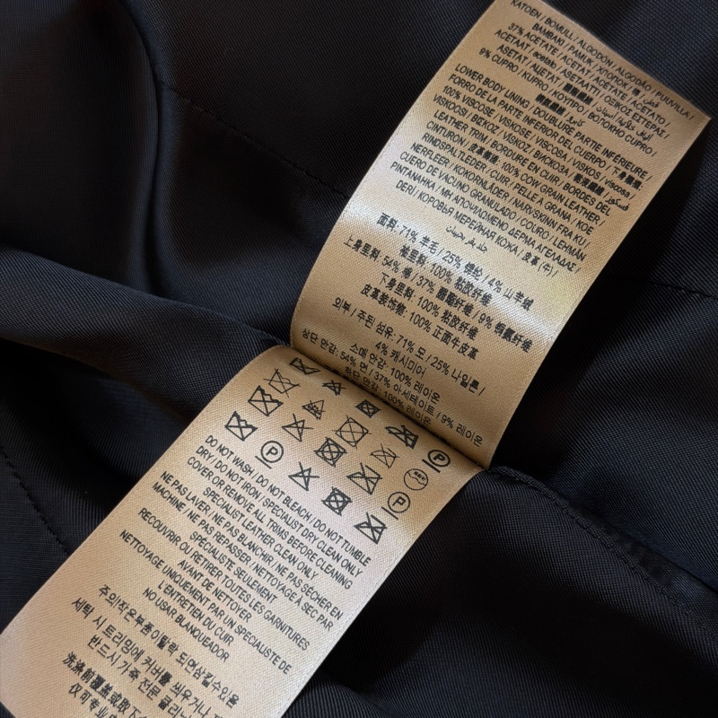 BURBERRY英國黑色羊毛大衣UK6-13