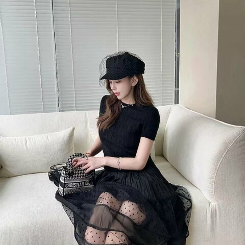 DIOR 千鳥格黛妃格紋圖手提托特包 24*20*7 99新配件盒子塵袋保卡