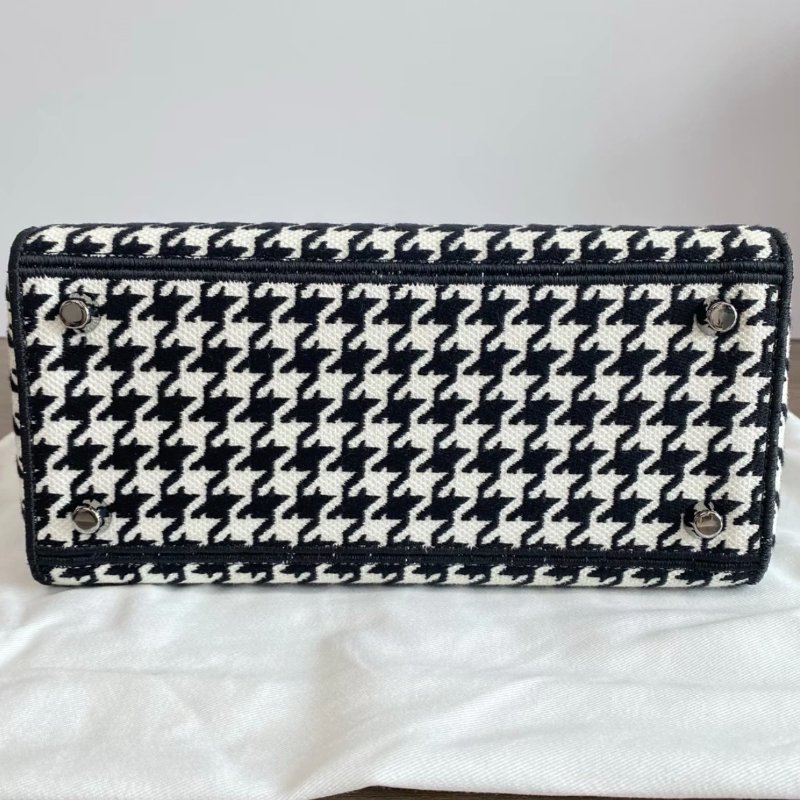 DIOR 千鳥格黛妃格紋圖手提托特包 24*20*7 99新配件盒子塵袋保卡-6