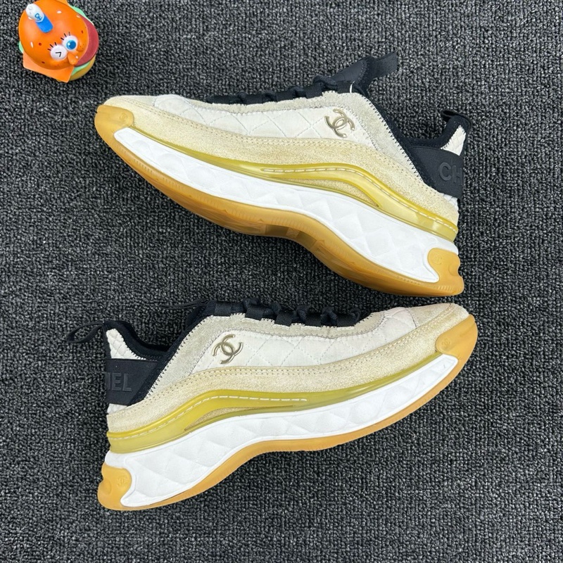 Chanel香奈兒拼色氣墊休閒鞋 尺碼：35.5 整體成色不錯-3