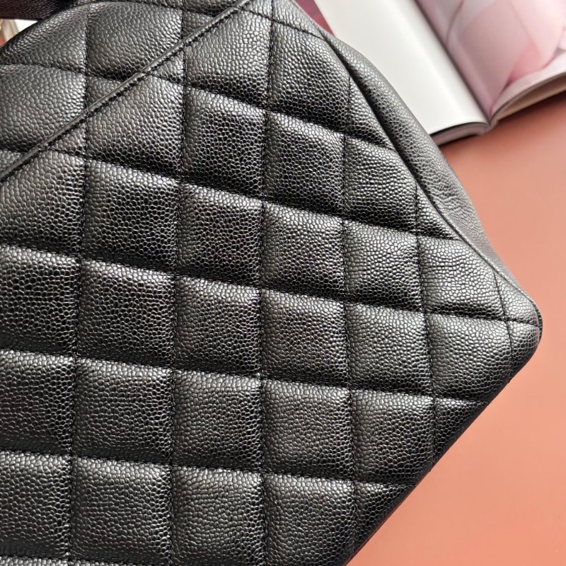 ::CHANEL:: Affinity Flap 黑色荔枝牛皮金轉釦經典郵差包手提/斜背包 大款-10