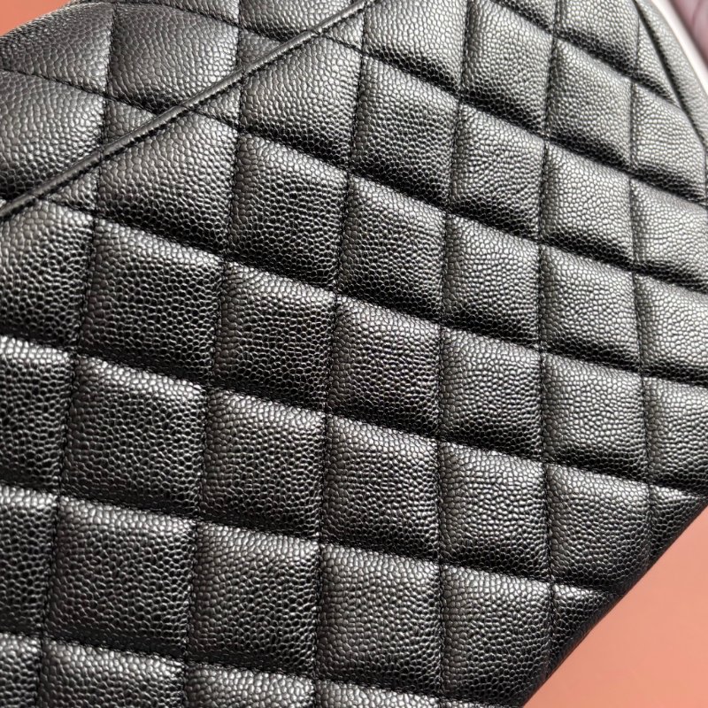 ::CHANEL:: Affinity Flap 黑色荔枝牛皮金轉釦經典郵差包手提/斜背包 大款-11