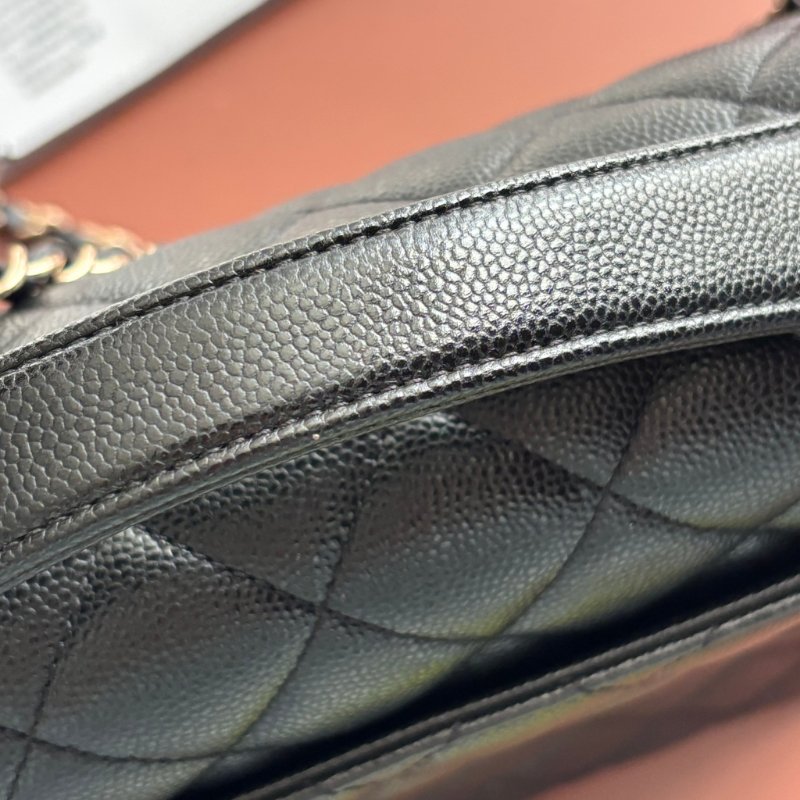 ::CHANEL:: Affinity Flap 黑色荔枝牛皮金轉釦經典郵差包手提/斜背包 大款-18