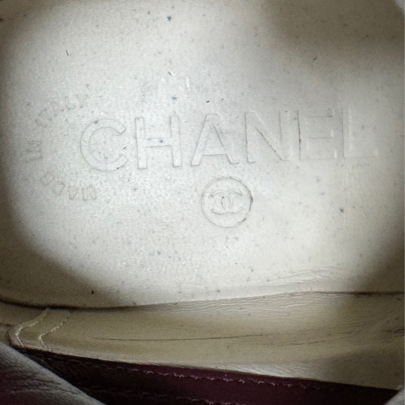 Chanel香奈兒 背後雙C字母logo稜形格紋黑色女款短靴馬丁靴36碼99新-6
