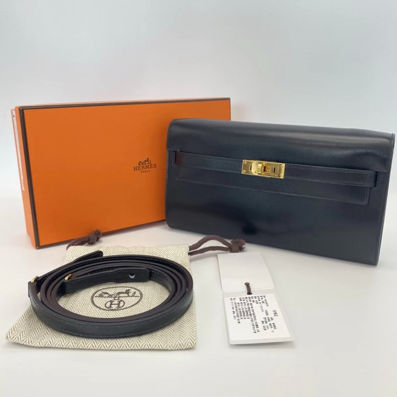 HERMES Kellytogo黑金box小牛皮肩背斜背包20*11*3 全新閒置配件盒子塵袋吊牌-1