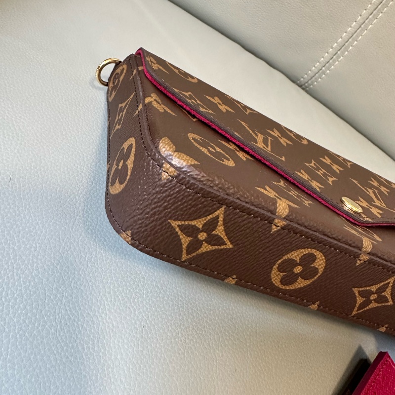 全新全套LV Felicie Pochette 老花三合一芯片款，全新未使用，專櫃正品，配件齊全！帶盒、票、塵袋、鏈條齊備-5
