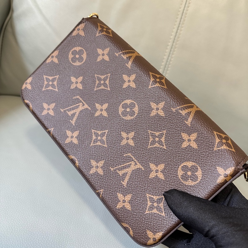 全新全套LV Felicie Pochette 老花三合一芯片款，全新未使用，專櫃正品，配件齊全！帶盒、票、塵袋、鏈條齊備-6
