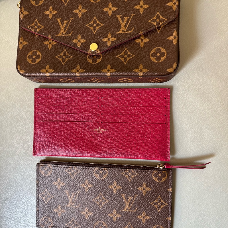 全新全套LV Felicie Pochette 老花三合一芯片款，全新未使用，專櫃正品，配件齊全！帶盒、票、塵袋、鏈條齊備-9