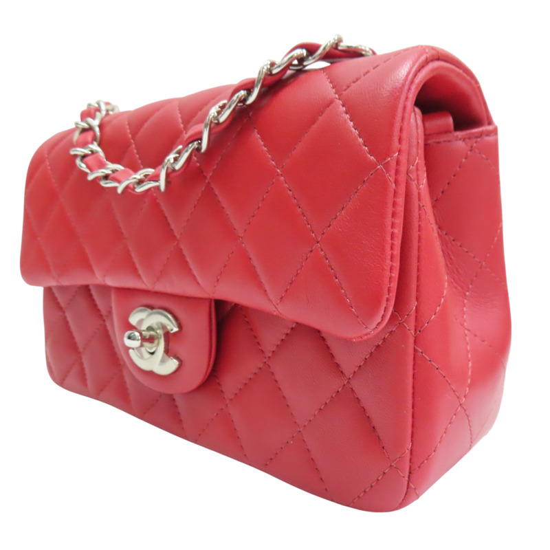 紅色 羊皮 COCO 20 鏈帶肩背包 淡金釦【CHANEL 香奈兒】 A69900-2