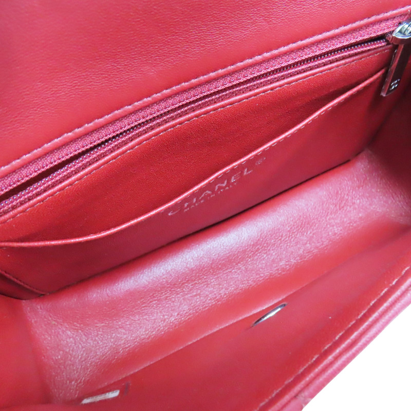 紅色 羊皮 COCO 20 鏈帶肩背包 淡金釦【CHANEL 香奈兒】 A69900-4