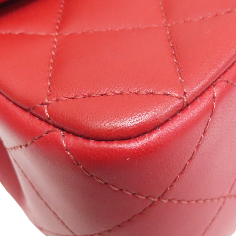 紅色 羊皮 COCO 20 鏈帶肩背包 淡金釦【CHANEL 香奈兒】 A69900-9