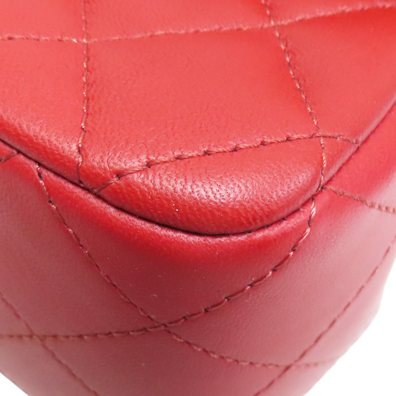 紅色 羊皮 COCO 20 鏈帶肩背包 淡金釦【CHANEL 香奈兒】 A69900-10