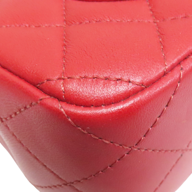 紅色 羊皮 COCO 20 鏈帶肩背包 淡金釦【CHANEL 香奈兒】 A69900-11