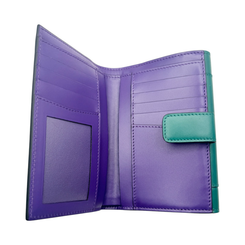 綠色 牛皮 Serpenti Forever 金扣 兩折中夾 294606【BVLGARI 寶格麗】 294606-4