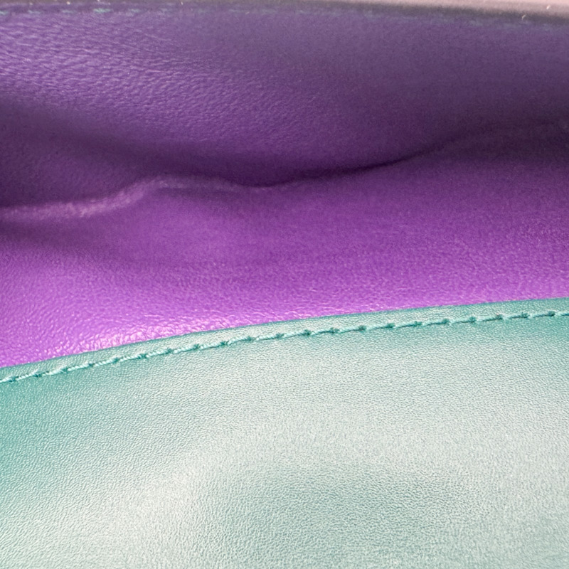 綠色 牛皮 Serpenti Forever 金扣 兩折中夾 294606【BVLGARI 寶格麗】 294606-5