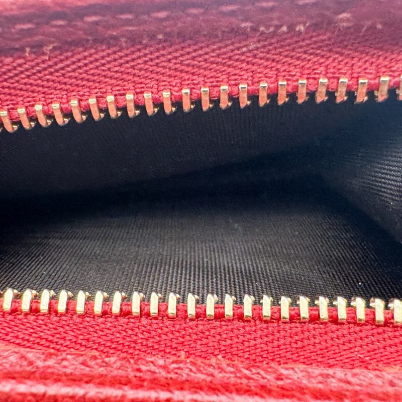 紅/棕色 提花帆布 GG Ophidia 金扣 兩折短夾 523155【GUCCI 古馳】 523155-5