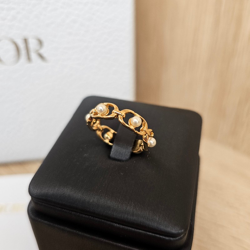 [甜美好物甜出❣️] Dior 金色珍珠串聯 MontaigneJolie戒指-1